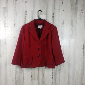 Studio I red suit blazer women's size 12